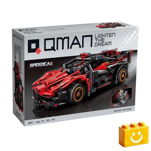 QMAN 91003 - Vörös Sárkány sportautó - 100% technic-kompatibilis építőjáték QMAN 91003 - Vörös Sárkány sportautó - 100% technic-kompatibilis építőjáték