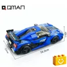 QMAN 91006 - Sky Soarer kék versenyautó építőjáték - 100% kompatibilis minden más kedvelt márkával