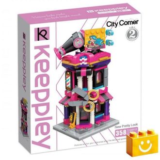   QMAN C0111 Keepplay - Fodrász Ház építőjáték - 100% kompatibilis minden más kedvelt márkával