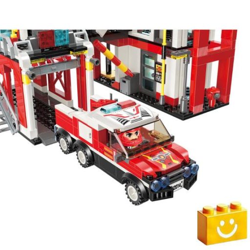 QMAN W12014 - Nagy Tűzoltó Parancsnokság építőjáték - 100% kompatibilis minden más kedvelt márkával