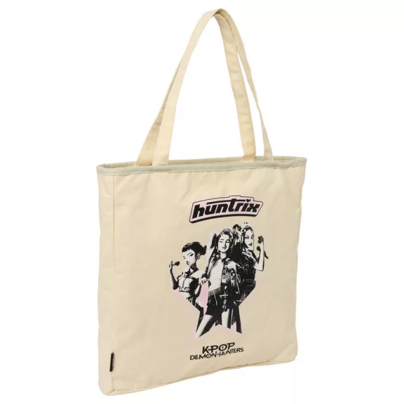 K-pop Démonvadászok Hunterx cipzáras vászon válltáska, bevásárlótáska 38 cm K-pop Démonvadászok Hunterx cipzáras vászon válltáska, bevásárlótáska 38 cm