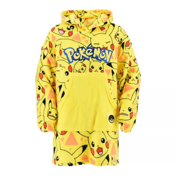 Pokémon Yellow belebújós plüss polár takaró, poncsó 10-16 év Pokémon Yellow belebújós plüss polár takaró, poncsó 10-16 év