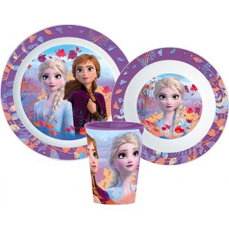   Disney Jégvarázs Purple étkészlet, micro műanyag szett, pohárral 260 ml