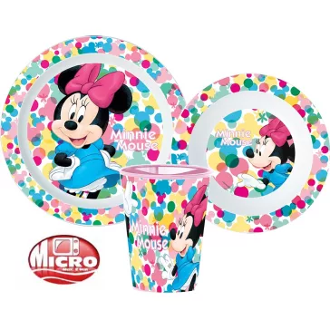   Disney Minnie Feel Good étkészlet, micro műanyag szett, pohárral 260 ml