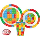 Lego mintázatú Bricks étkészlet, micro műanyag szett