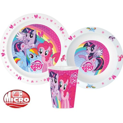 Én kicsi pónim Pink étkészlet, micro műanyag szett, pohárral 260 ml