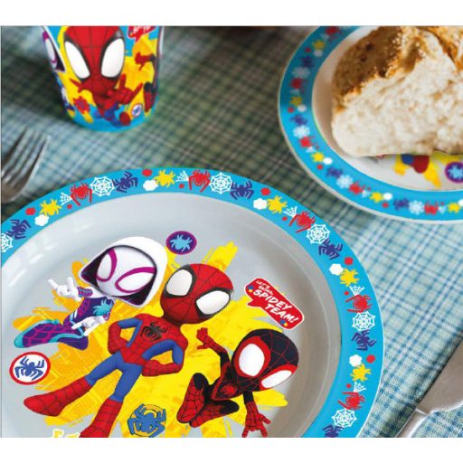 Pókember Spidey étkészlet, micro műanyag szett, pohárral 260 ml