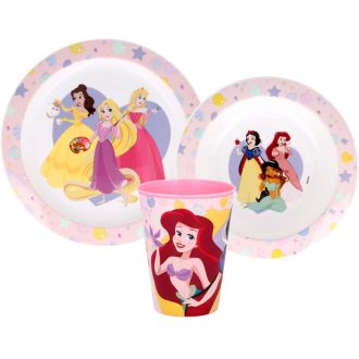   Disney Hercegnők True étkészlet, micro műanyag szett, pohárral 260 ml