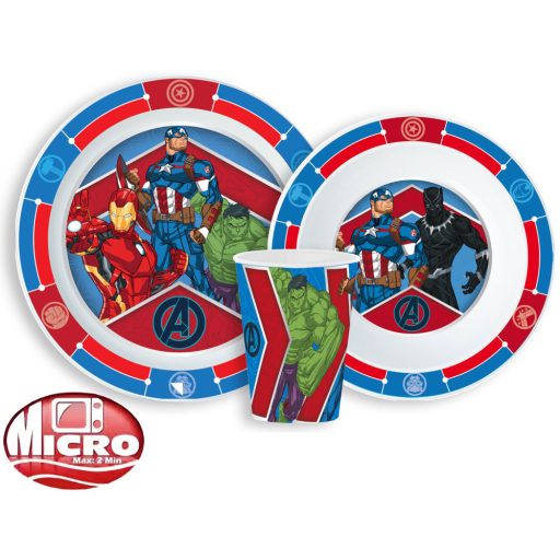 Bosszúállók Army étkészlet, micro műanyag szett, pohárral 260 ml