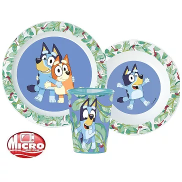   Bluey Leaves étkészlet, micro műanyag szett pohárral 260 ml