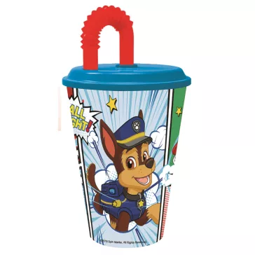 Mancs Őrjárat Comic szívószálas pohár, műanyag 430 ml