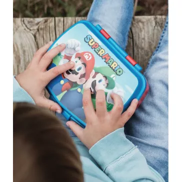Super Mario Mushroom Kingdom funny műanyag szendvicsdoboz