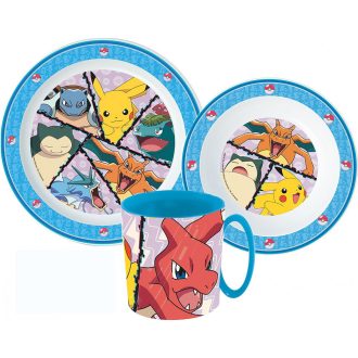   Pokémon Battle étkészlet, micro műanyag szett bögrével 350 ml