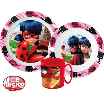   Katicabogár és Fekete macska kalandjai Heroes étkészlet, micro műanyag szett bögrével 350 ml