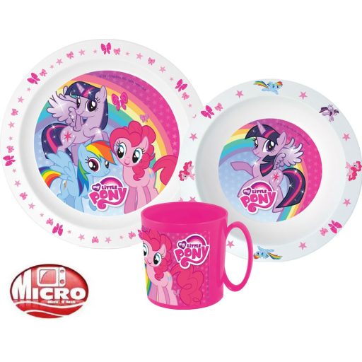 Én kicsi pónim Pink étkészlet, micro műanyag szett bögrével 350 ml