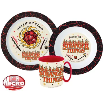  Stranger Things Upside Down étkészlet, micro műanyag szett bögrével 350 ml