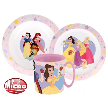   Disney Hercegnők True étkészlet, micro műanyag szett bögrével 350 ml