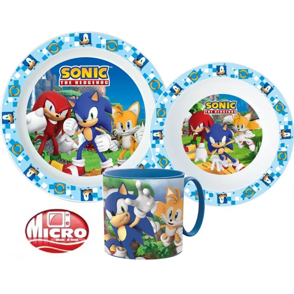 Sonic a sündisznó Adventure étkészlet, micro műanyag szett bögrével 265 ml