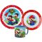 Super Mario Mushroom Kingdom étkészlet, micro műanyag szett bögrével 265 ml