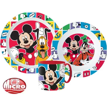   Disney Mickey Better Together étkészlet, micro műanyag szett bögrével 265 ml