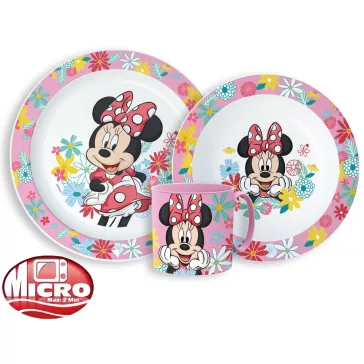   Disney Minnie Spring étkészlet, micro műanyag szett bögrével 265 ml