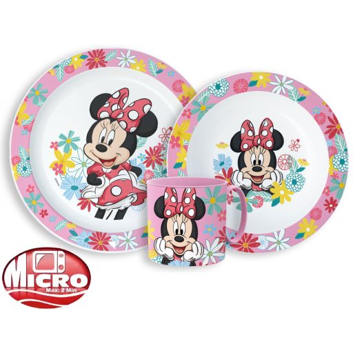 Disney Minnie Spring étkészlet, micro műanyag szett bögrével 265 ml