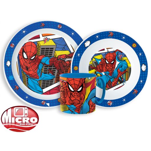 Pókember Grid étkészlet, micro műanyag szett bögrével 265 ml