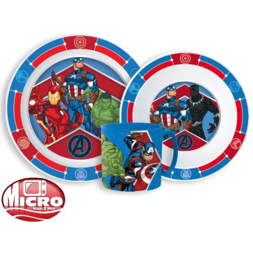   Bosszúállók Army étkészlet, micro műanyag szett bögrével 265 ml