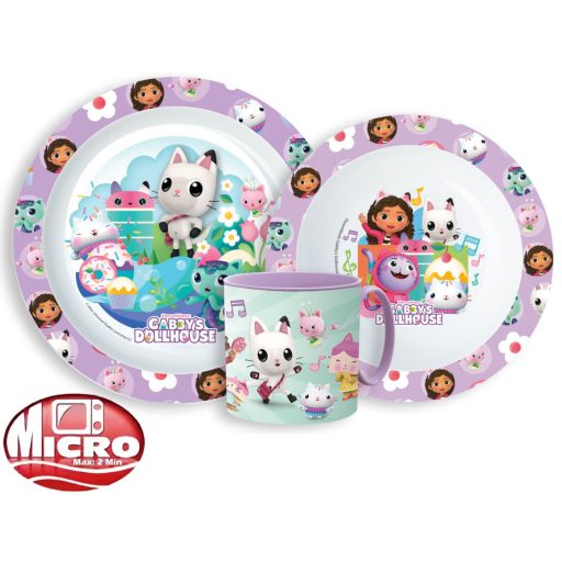 Gabi babaháza Wonderland étkészlet, micro műanyag szett bögrével 265 ml
