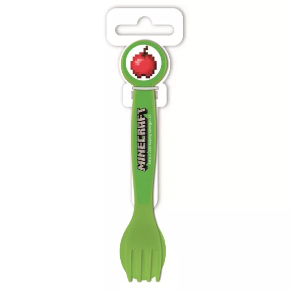 Minecraft Creeper Apple műanyag evőeszköz készlet - 2 darabos