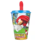 Sonic a sündisznó Adventure szívószálas pohár, műanyag 430 ml Sonic a sündisznó Adventure szívószálas pohár, műanyag 430 ml