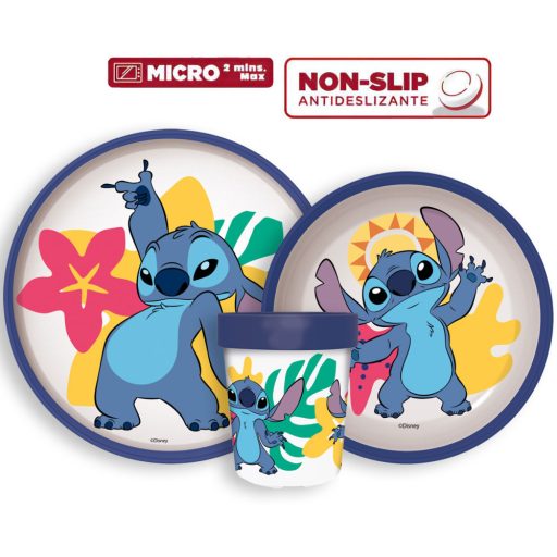 Disney Lilo és Stitch Palms csúszásmentes étkészlet, micro műanyag szett