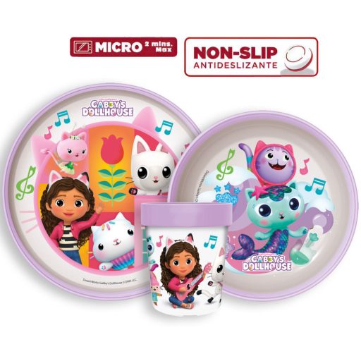 Gabi babaháza Wonderland csúszásmentes étkészlet, micro műanyag szett