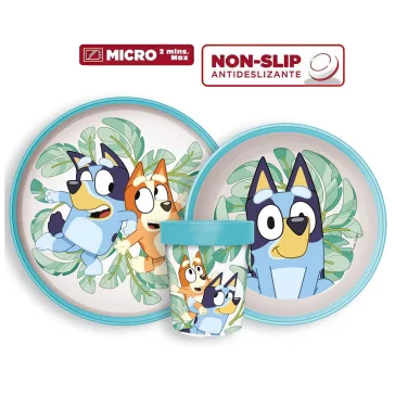   Bluey Leaves csúszásmentes étkészlet, micro műanyag szett