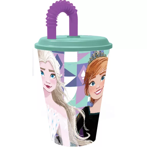 Disney Jégvarázs Ice Magic szívószálas pohár, műanyag 430 ml Disney Jégvarázs Ice Magic szívószálas pohár, műanyag 430 ml