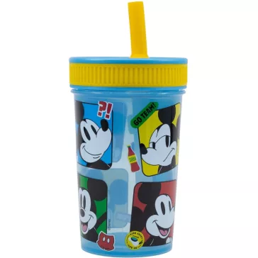   Disney Mickey Fun-Tastic szilikon szívószálas pohár 420 ml