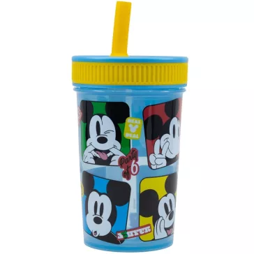   Disney Mickey Fun-Tastic szilikon szívószálas pohár 420 ml