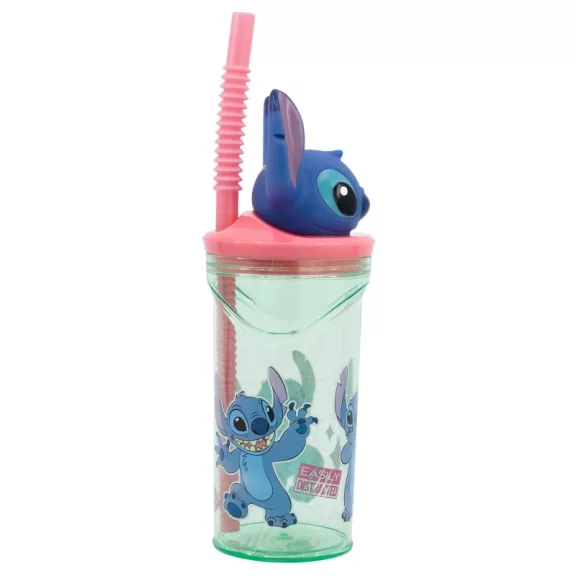 Disney Lilo és Stitch, A csillagkutya Easily Distracted 3D műanyag szívószálas pohár 360 ml