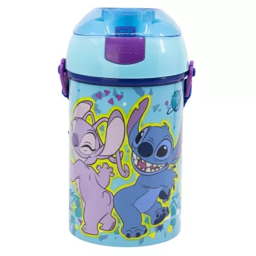   Disney Lilo és Stitch, A csillagkutya Dance műanyag szívószálas kulacs akasztóval 450 ml