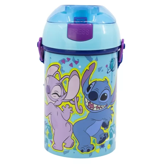 Disney Lilo és Stitch, A csillagkutya Dance műanyag szívószálas kulacs akasztóval 450 ml Disney Lilo és Stitch, A csillagkutya Dance műanyag szívószálas kulacs akasztóval 450 ml