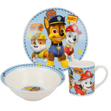   Mancs Őrjárat Boy Icons porcelán étkészlet Díszdobozban