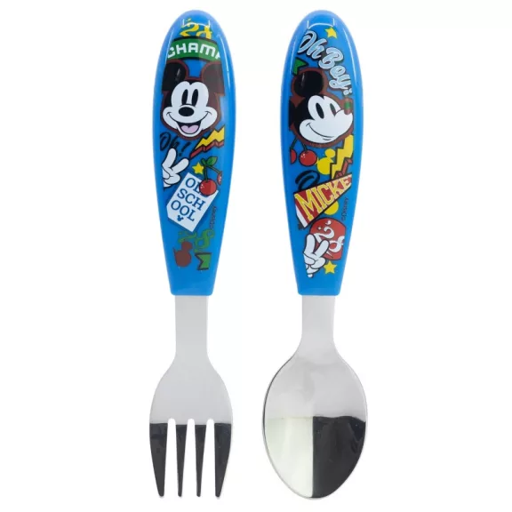 Disney Mickey True Champions fém ergo evőeszköz készlet - 2 darabos