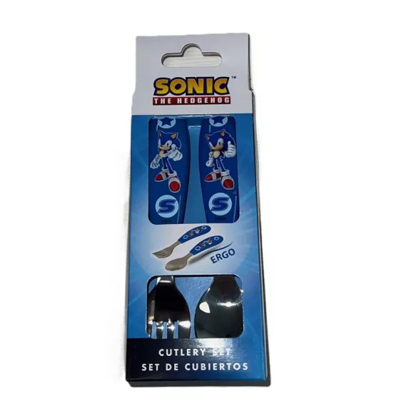 Sonic a sündisznó Speed fém ergo evőeszköz készlet - 2 darabos