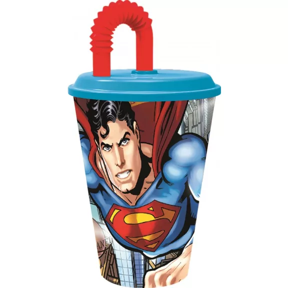 Superman Savior szívószálas pohár, műanyag 430 ml Superman Savior szívószálas pohár, műanyag 430 ml