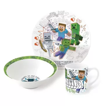 Minecraft Explore More porcelán étkészlet Díszdobozban