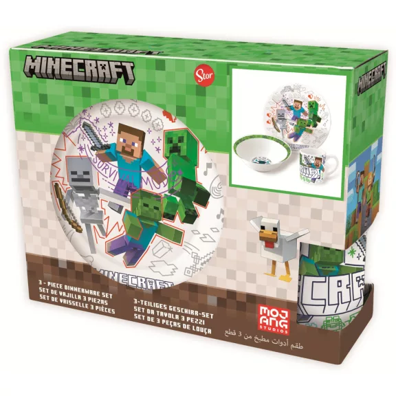 Minecraft Explore More porcelán étkészlet Díszdobozban