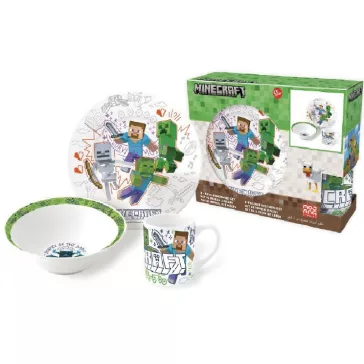 Minecraft Explore More porcelán étkészlet Díszdobozban