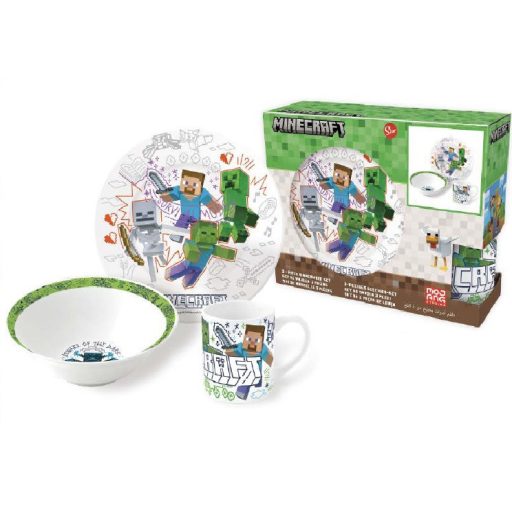 Minecraft Explore More porcelán étkészlet Díszdobozban