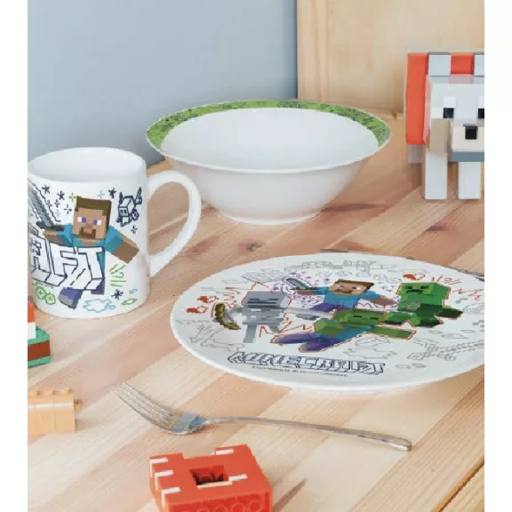 Minecraft Explore More porcelán étkészlet Díszdobozban