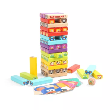Montessori állatos jenga torony TOPBRIGHT